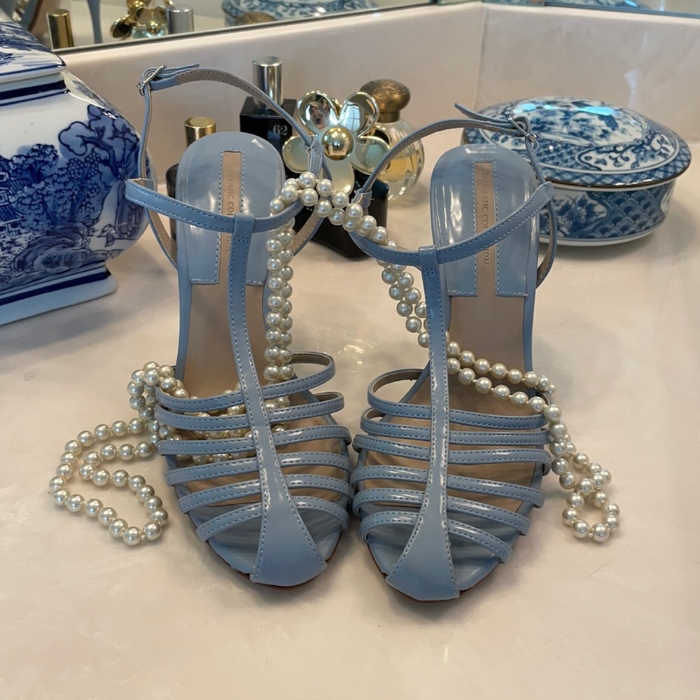 Light blue high heels
